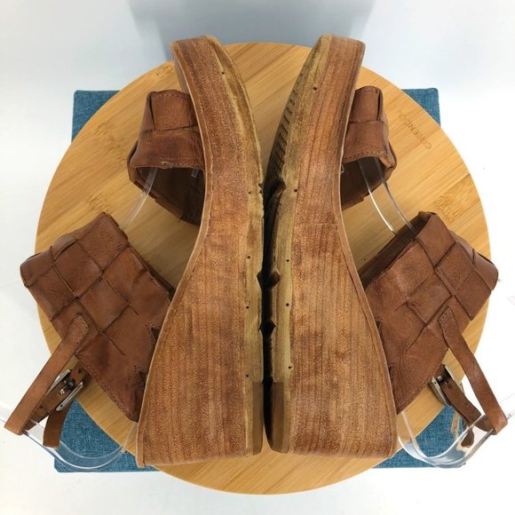 NWT A.S.98 Brown Braided Leather Nasser Platform wedge Slingback sandals 40 - Picture 3 of 16